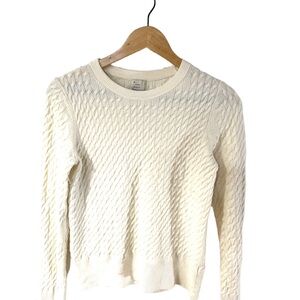 A New Day Cream Textured Cable Knit Sweater | Size XS